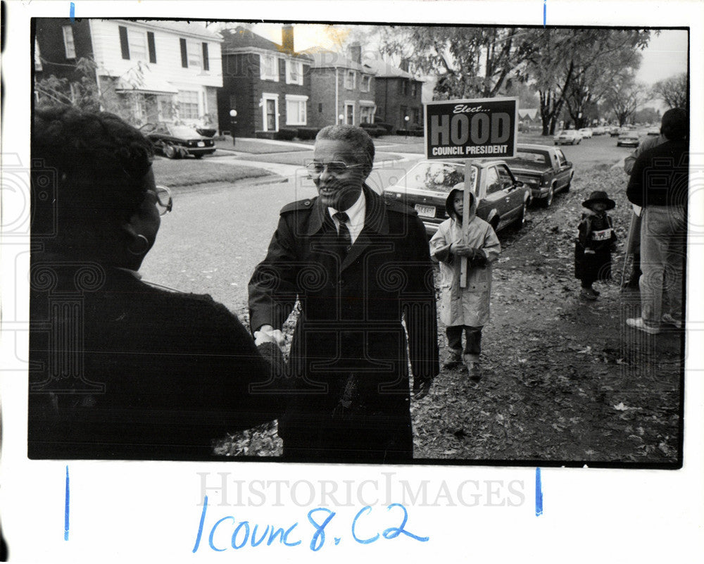 1989 Press Photo Detroit Council Nicholas Hood Campaign - Historic Images