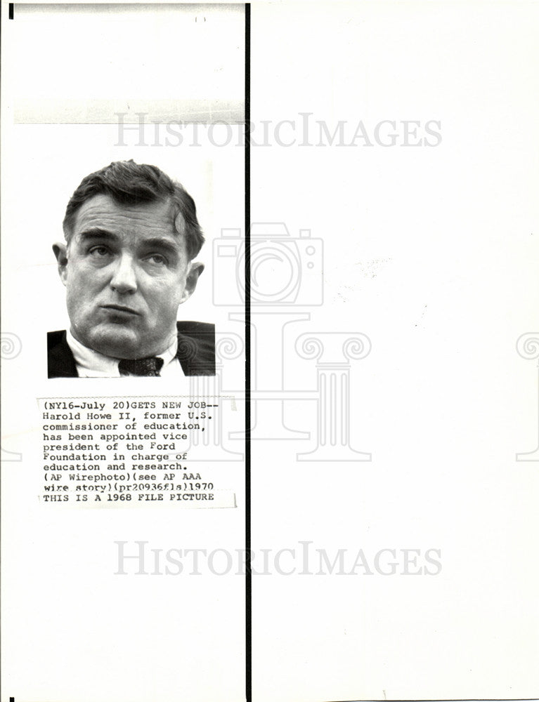 1970 Press Photo Harold Howe II VP Ford Foundation - Historic Images