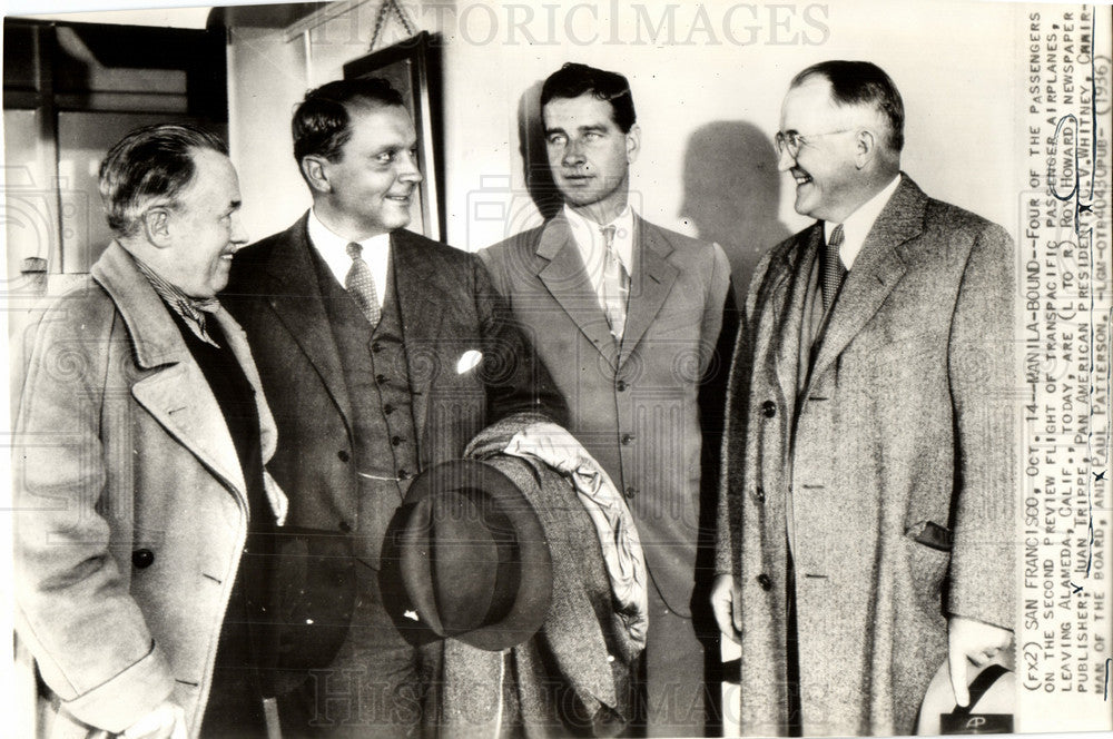 1936 Press Photo FOUR MEN TO FLY TO MANILA - Historic Images