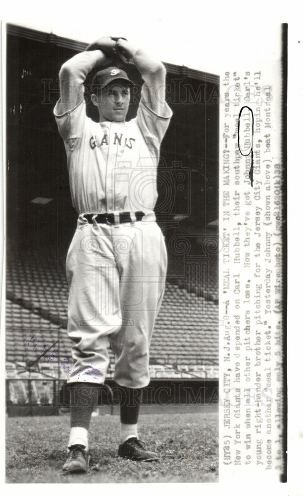 1938 Press Photo Carl Hubbell - Historic Images