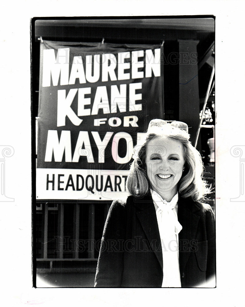 1991 Press Photo Dearborn Mayor Maureen Keane Campaign - Historic Images