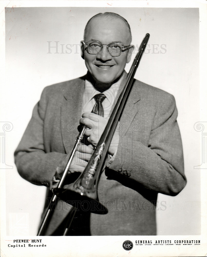 1958 Press Photo Pee Wee Hunt jazz trombonist - Historic Images