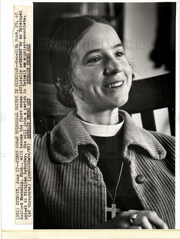 Press Photo Meredith Hunt Episcopal priest - Historic Images