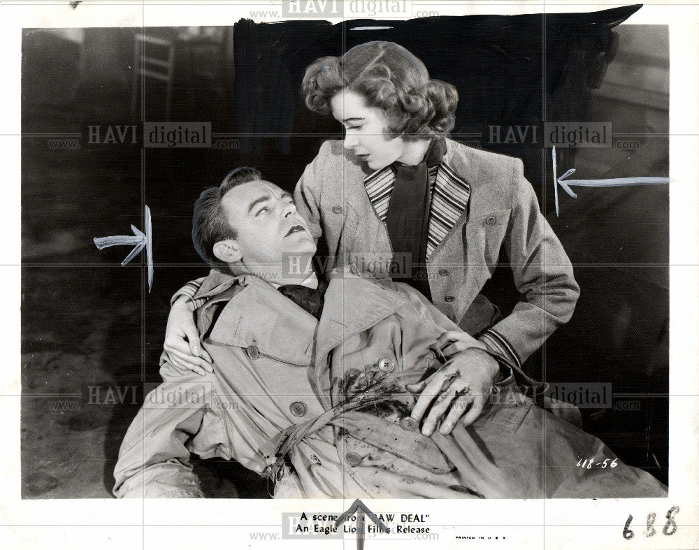 1948 Press Photo Raw Deal, Dennis O'Keefe, Marsha Hunt - Historic Images