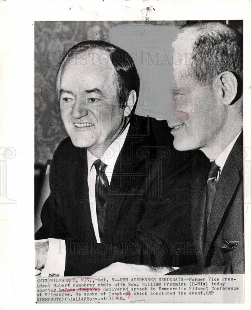 1969 Press Photo Hubert Humphrey vice president - Historic Images