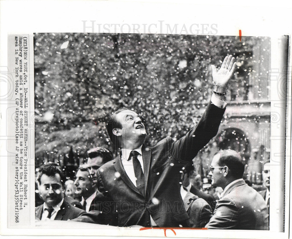1968 Press Photo Hubert H Humphrey Vice President - Historic Images