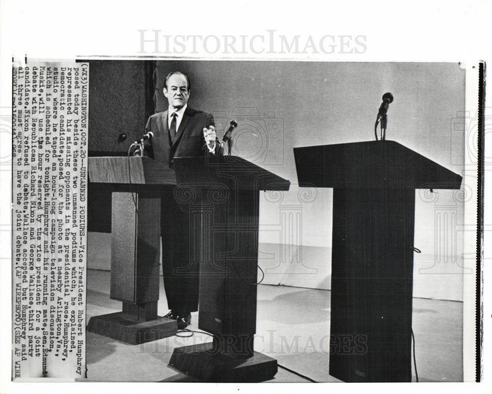 Press Photo Hubert Humphrey Washington debate - Historic Images