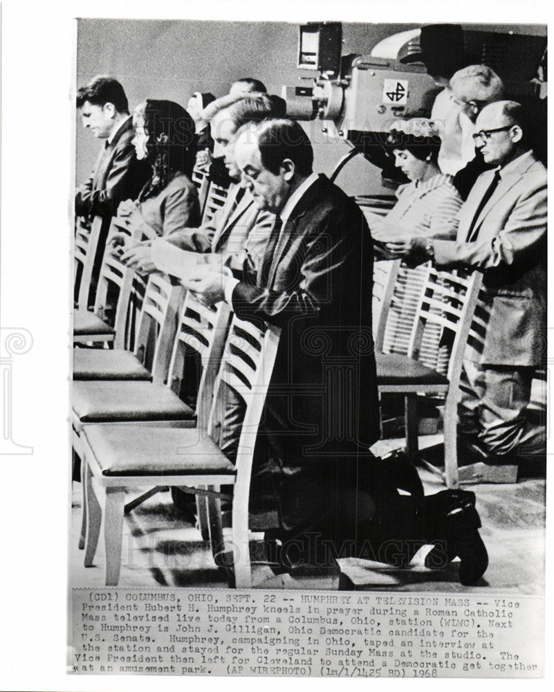 1968 Press Photo Vice President Hubert Humphrey - Historic Images