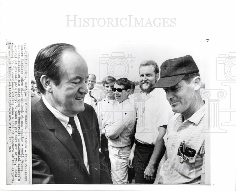 1968 Press Photo Huber Humphrey Campaign Philadelphia - Historic Images