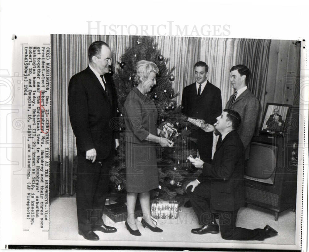 1965 Press Photo Hubert Humphrey President-elect - Historic Images