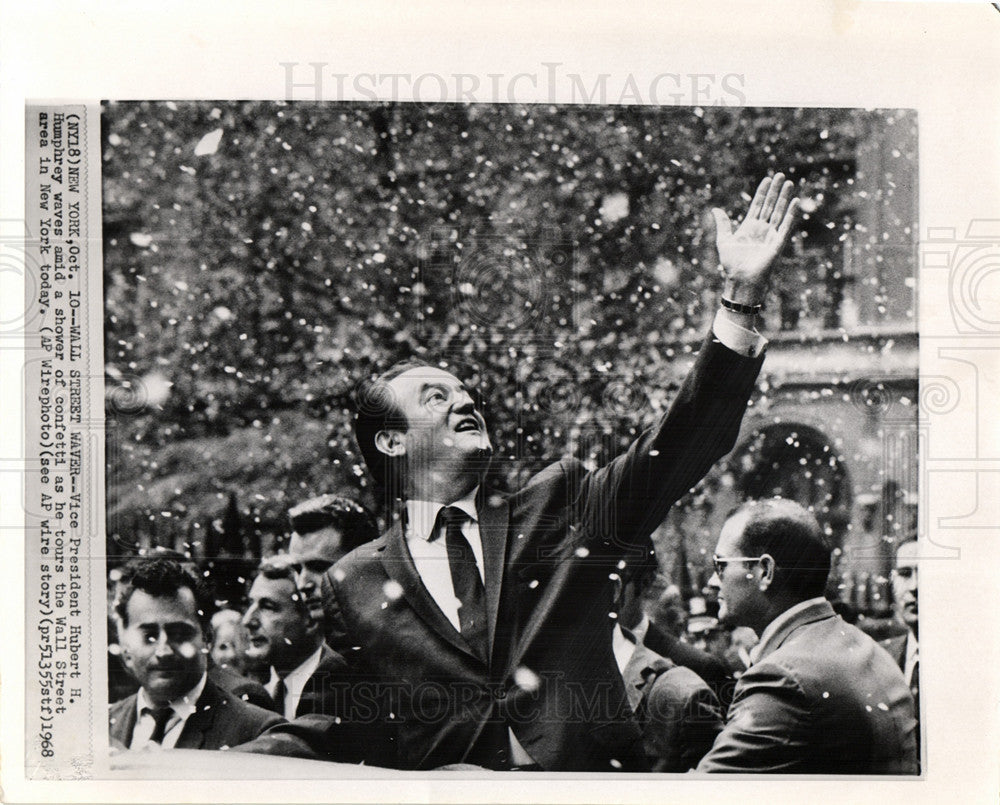 Press Photo Hubert H. Huphrey,  Wall Street - Historic Images