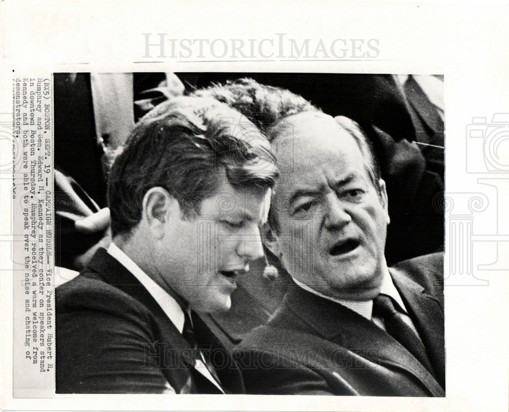 Press Photo Hubert Humphrey Edward Kennedy senator - Historic Images