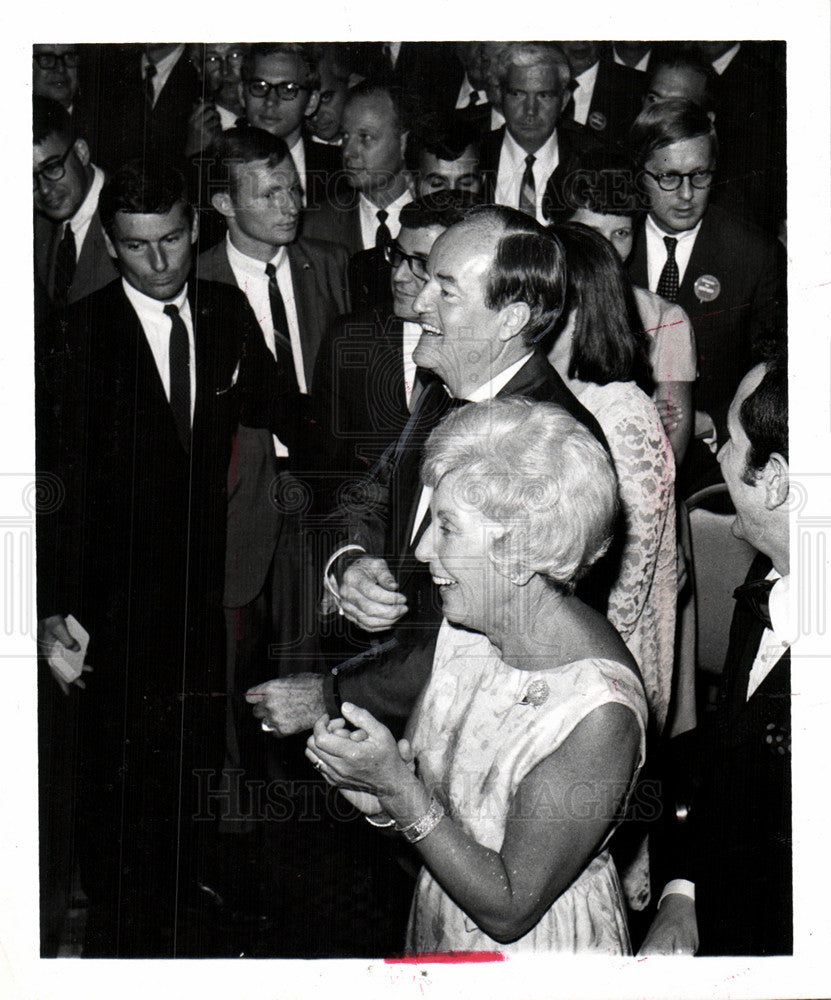 1968 Press Photo Hubert Horatio Humphrey wife muriel - Historic Images