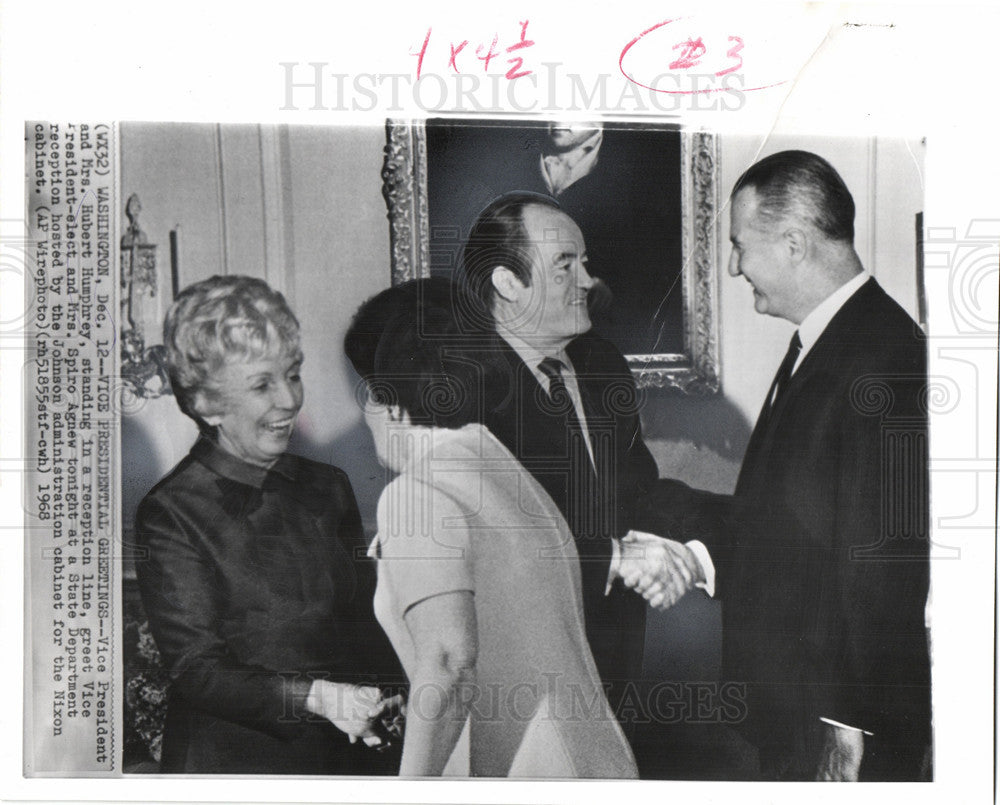 1968 Press Photo Vice Presidential Greetings - Historic Images