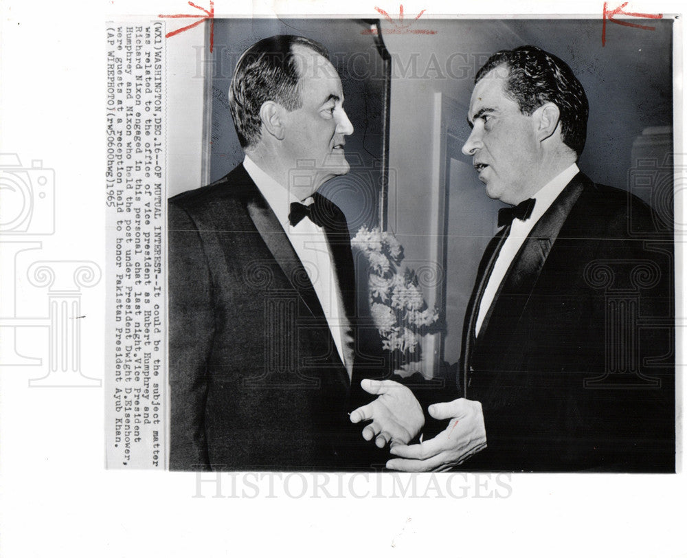 1965 Press Photo vice president as Hubert Humphrey - Historic Images