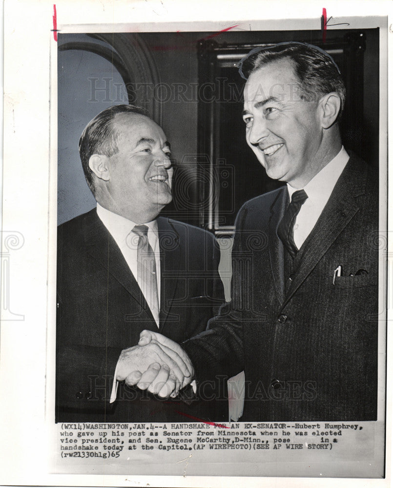 Press Photo VP Humphrey McCarthy Washington - Historic Images