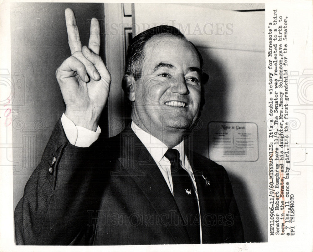 1960 Press Photo Hubert Humphrey Nancy Solmonson - Historic Images