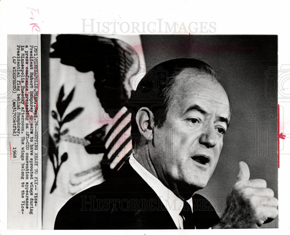 1984 Press Photo Hubert Humphrey  Vice President US. - Historic Images