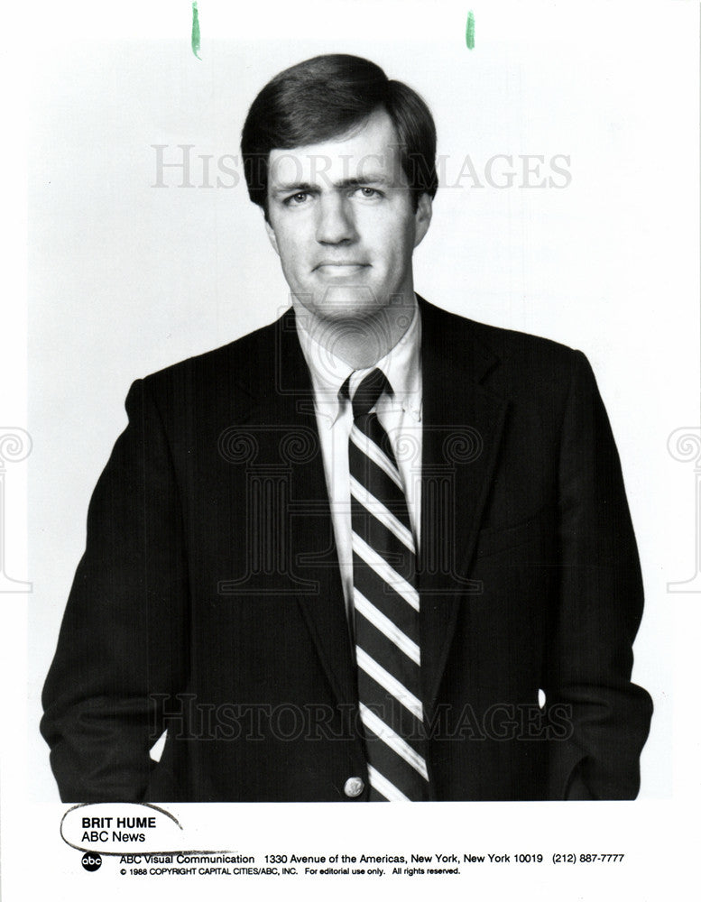 1990 Press Photo Brit Hume, ABC News - Historic Images