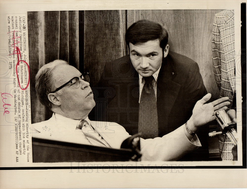 1974 Press Photo Edward Hutchinson Impeachment Nixon - Historic Images