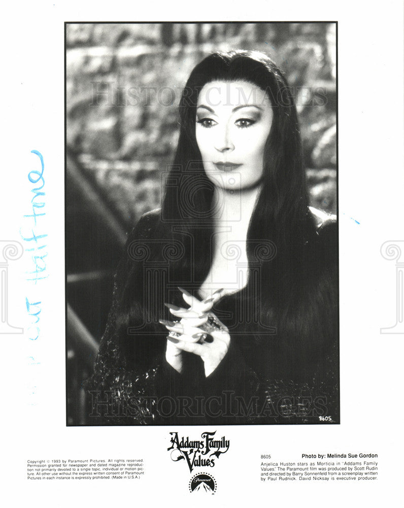 1993 Press Photo Addams Family Values, Angelica Huston - Historic Images