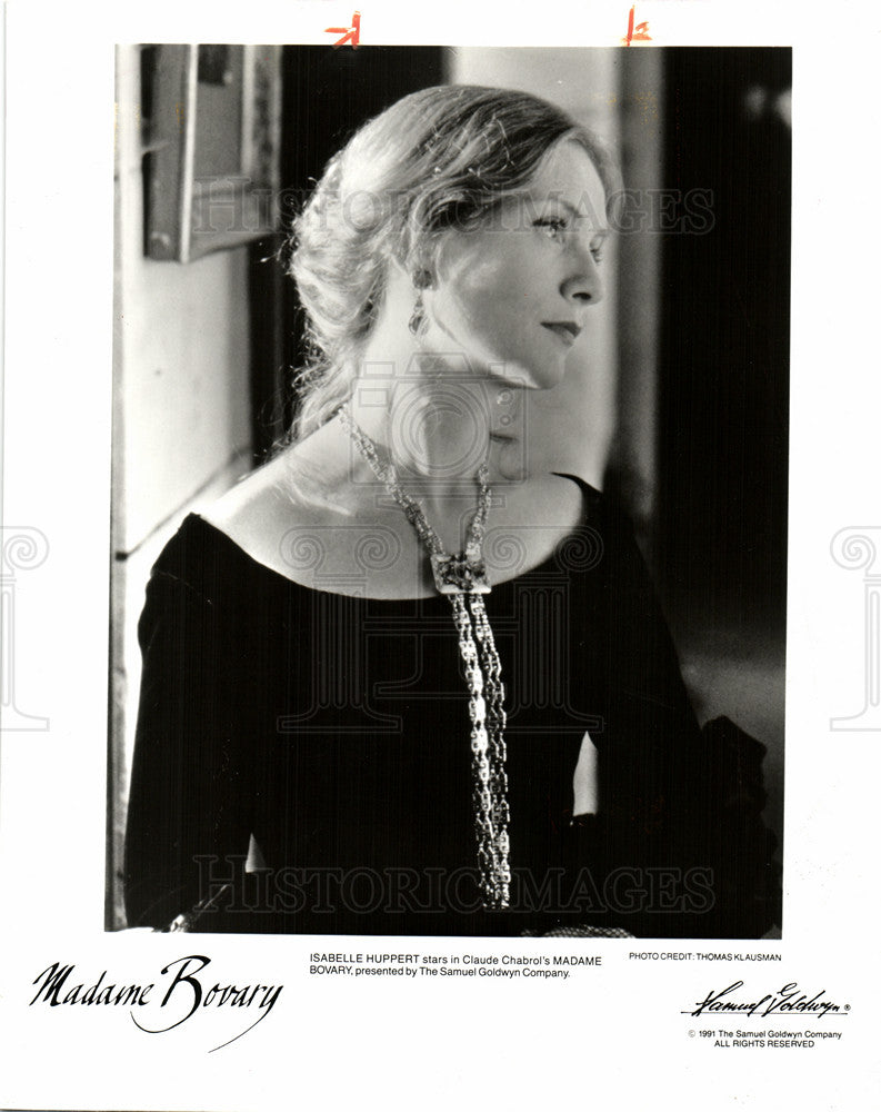 1991 Press Photo Isabelle Huppert French actress - Historic Images