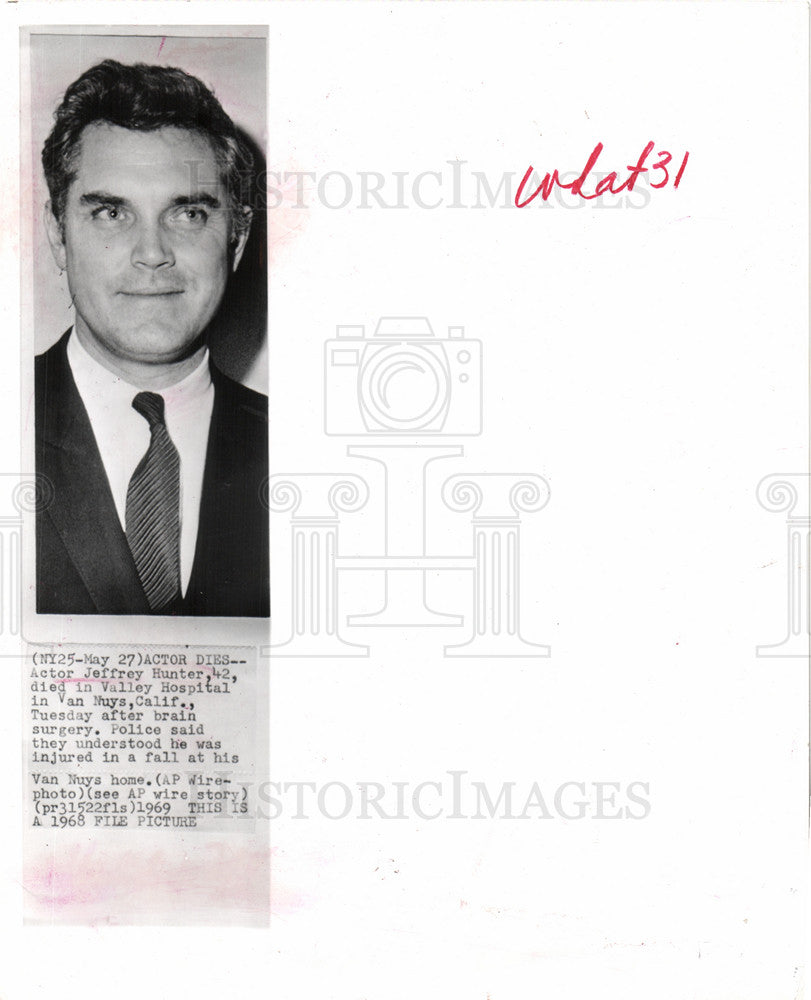 1987 Press Photo Actor Jeffrey Hunter - Historic Images