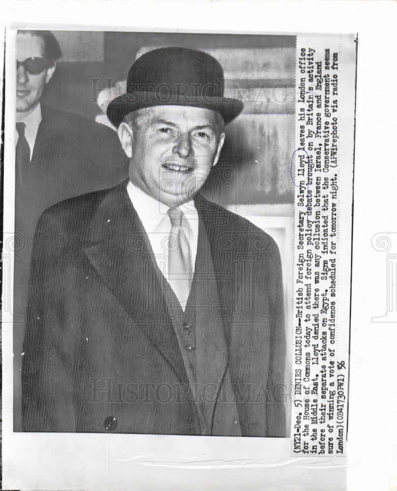 1956 Press Photo Salwyn Lloyd, foreign policy debate - Historic Images