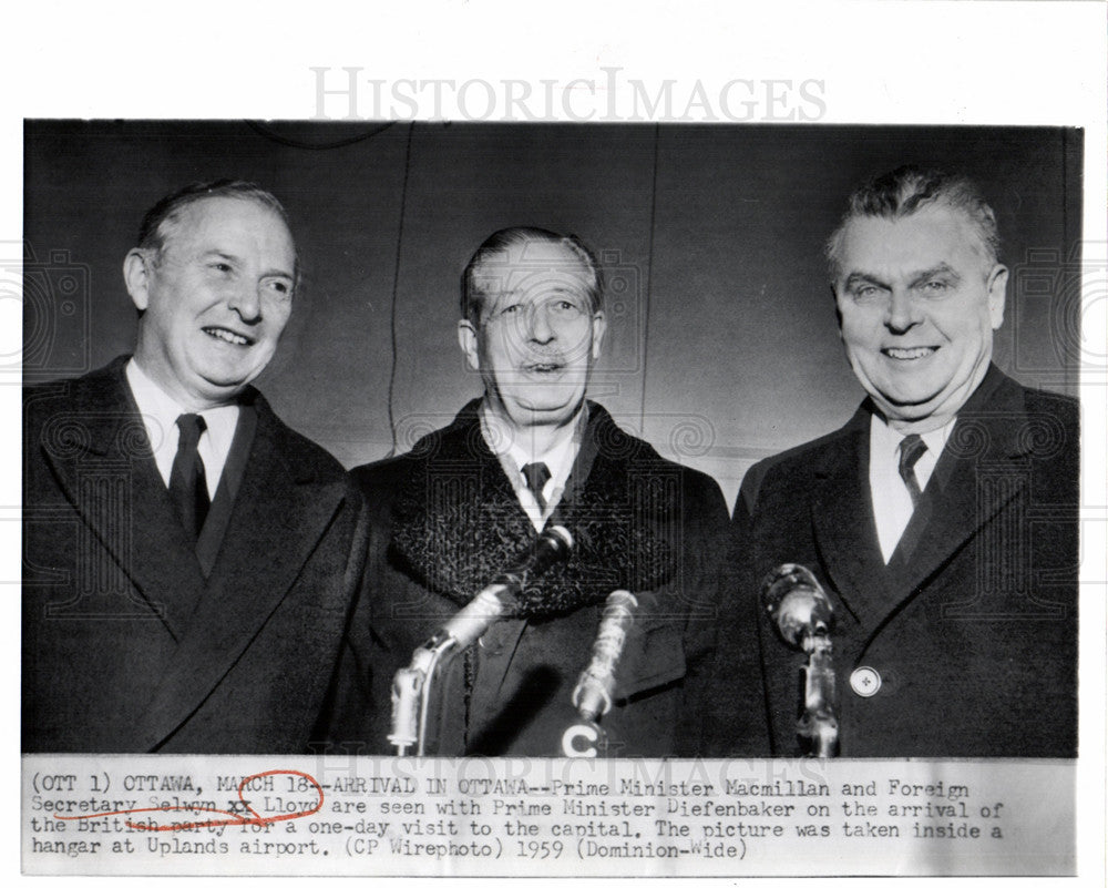 1959 Press Photo British Party Arrival Ottawa - Historic Images