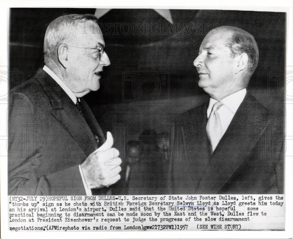 1957 Press Photo Secretary of State John Foster Dulles - Historic Images