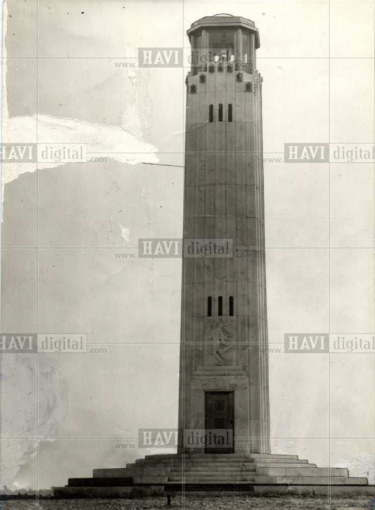 1930 Press Photo Livingston Lighthouse Belle Island - Historic Images