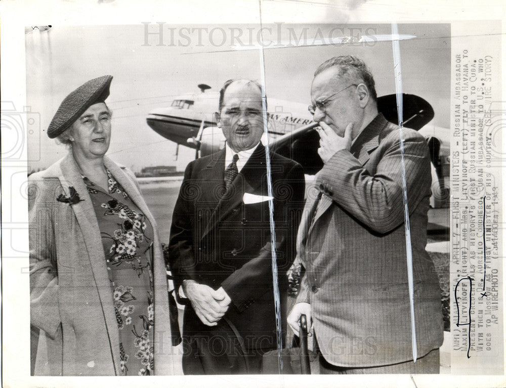 1943 Press Photo Maxim Litvinoff wife Aurelio Concheso - Historic Images