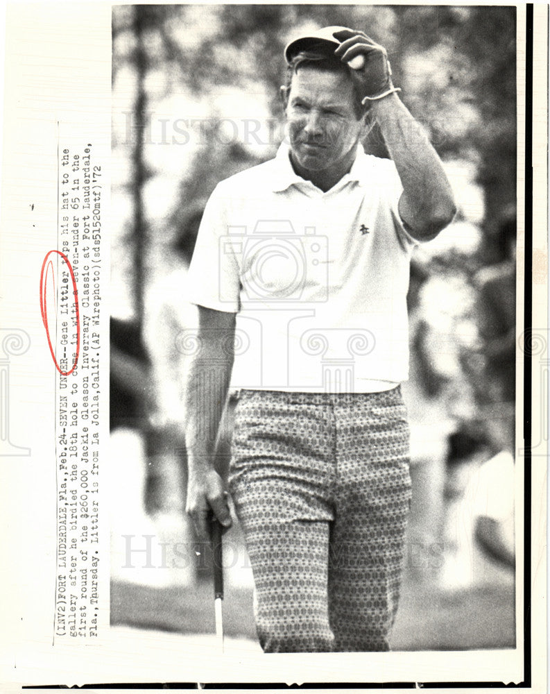 1972 Press Photo Gene Littler Golf Fort Lauderdale - Historic Images