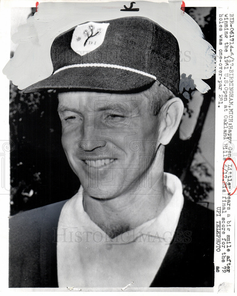 1961 Press Photo Gene Littler Golf Open Oakland Hills - Historic Images