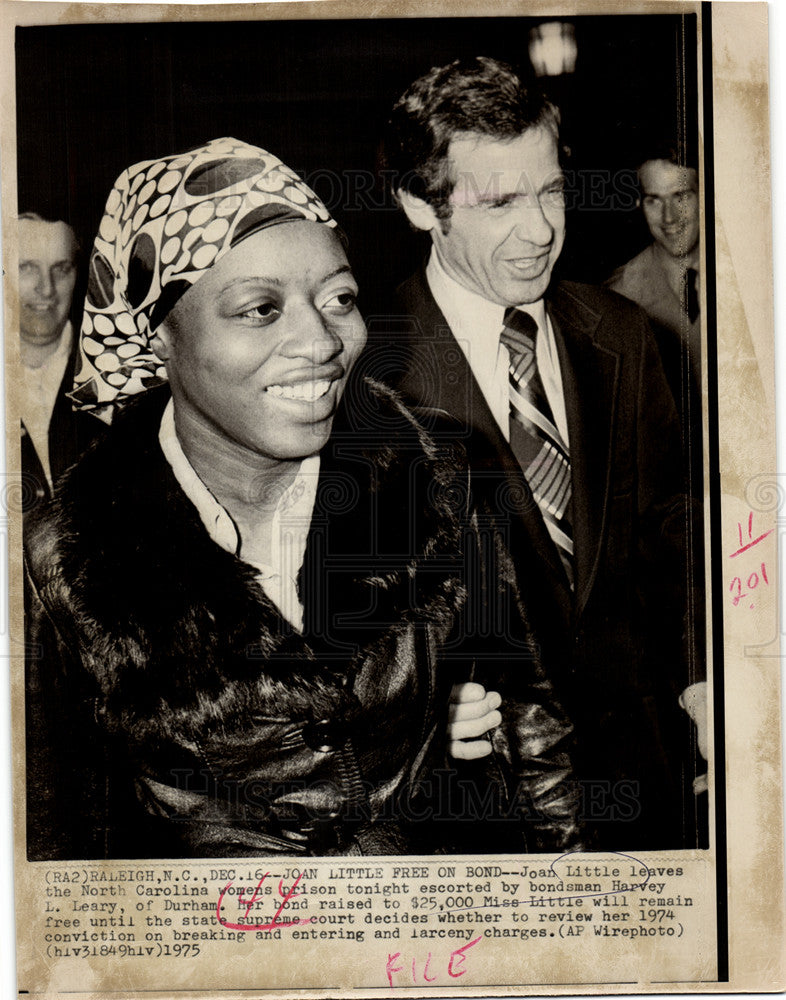 1975 Press Photo Joan Little prison North Carolina - Historic Images