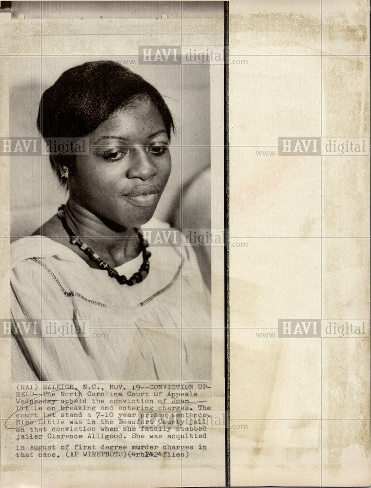 Press Photo Raleigh murder Joan Little Alligood - Historic Images