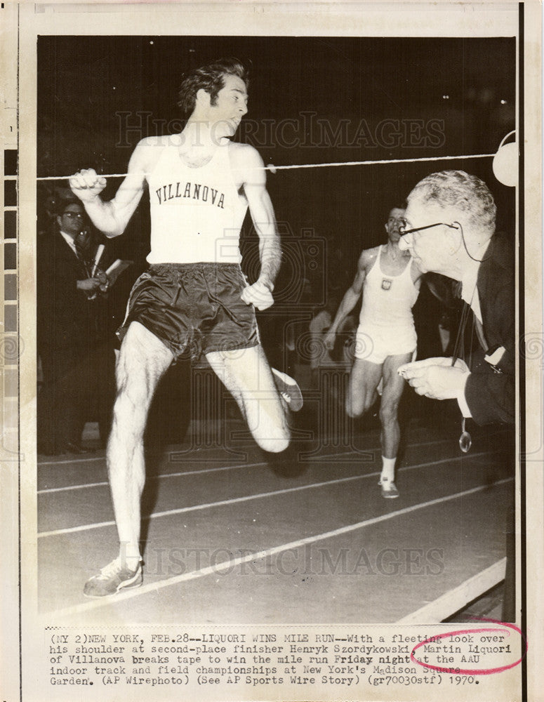 1970 Press Photo Martin Liquori Henryk Szordykowski run - Historic Images