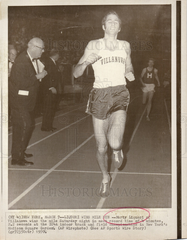 1970 Press Photo Marty Liquori IC4A New York mile run - Historic Images