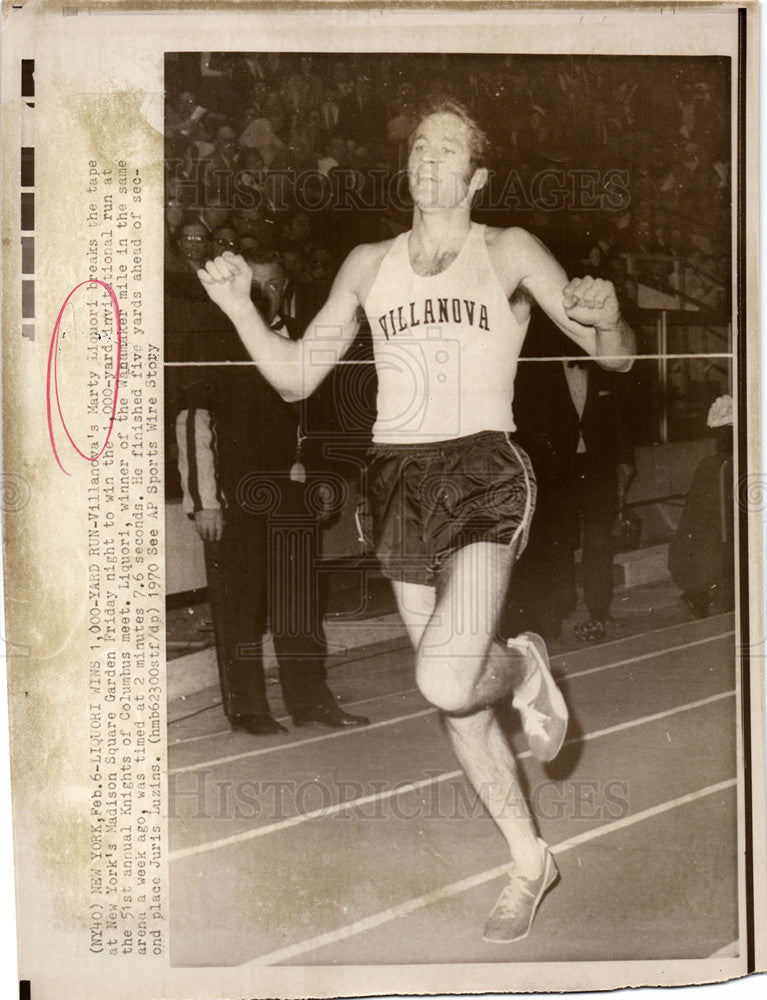 1970 Press Photo Marty Liquori Wins Mile Race Gardens - Historic Images