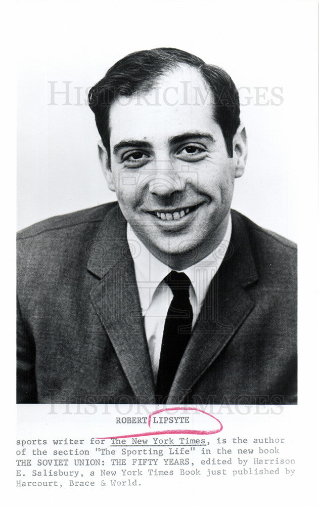 Press Photo Robert Lipsyte Writer Journalist - Historic Images