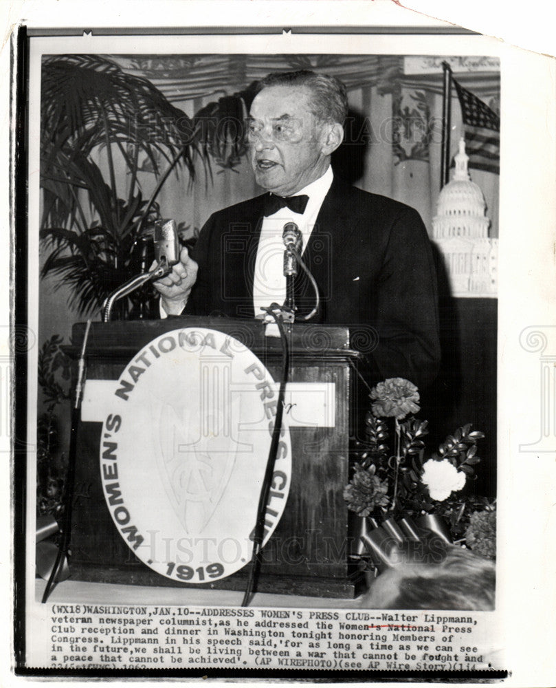 1965 Press Photo Walter Lippmann American writer - Historic Images