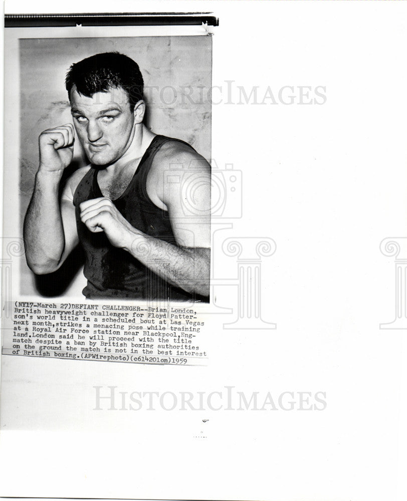 1959 Press Photo Brian London Blackpool, England Bout - Historic Images