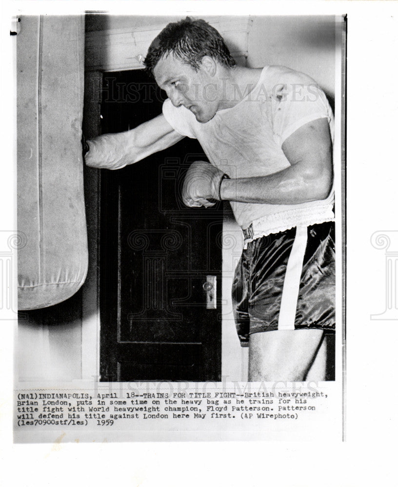 1959 Press Photo Brian London Boxing Floyd Patterson - Historic Images