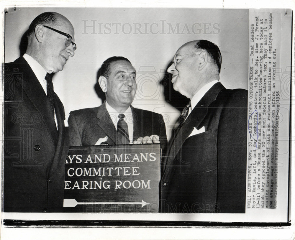 1956 Press Photo Meyer Davis Guy Lombardo Aime Forand - Historic Images