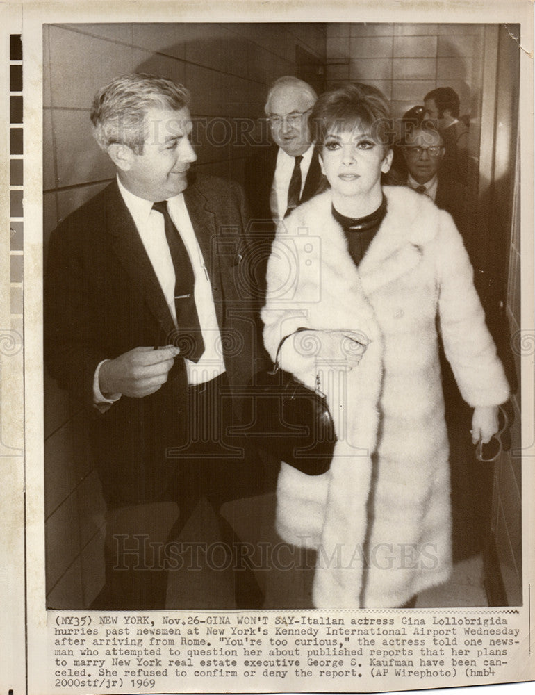 1969 Press Photo Gina Lollobrigida actress journalist - Historic Images