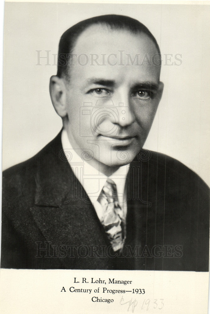 1937 Press Photo L. R. Lohr Manager Century of Progress - Historic Images