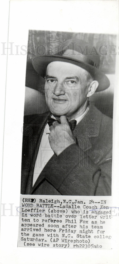 1955 Press Photo Kenneth D. Loeffler Basketball Coach - Historic Images