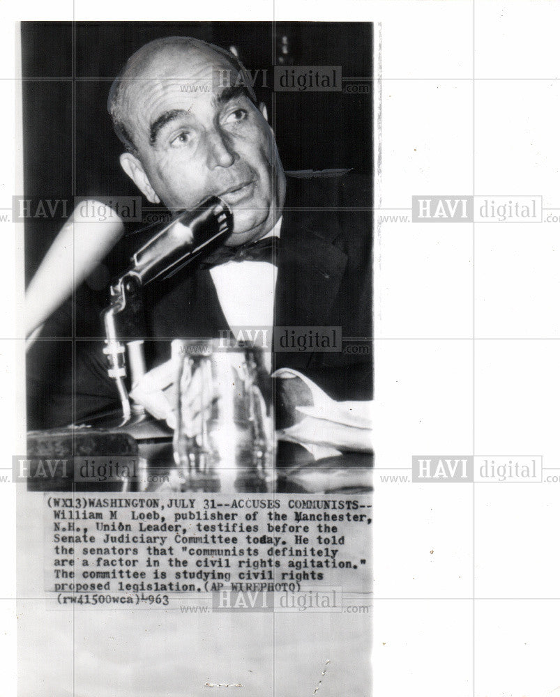 1964 Press Photo William M Loeb, publisher - Historic Images