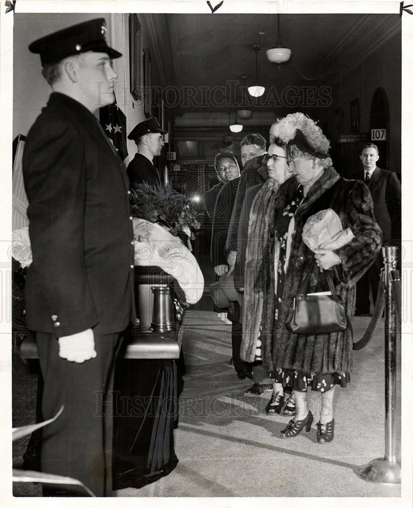 1950 Press Photo John C Lodge Death Detroit Funeral - Historic Images