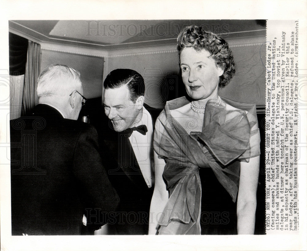 1953 Press Photo Henry Cabot Lodge Jr. Vishinsky - Historic Images